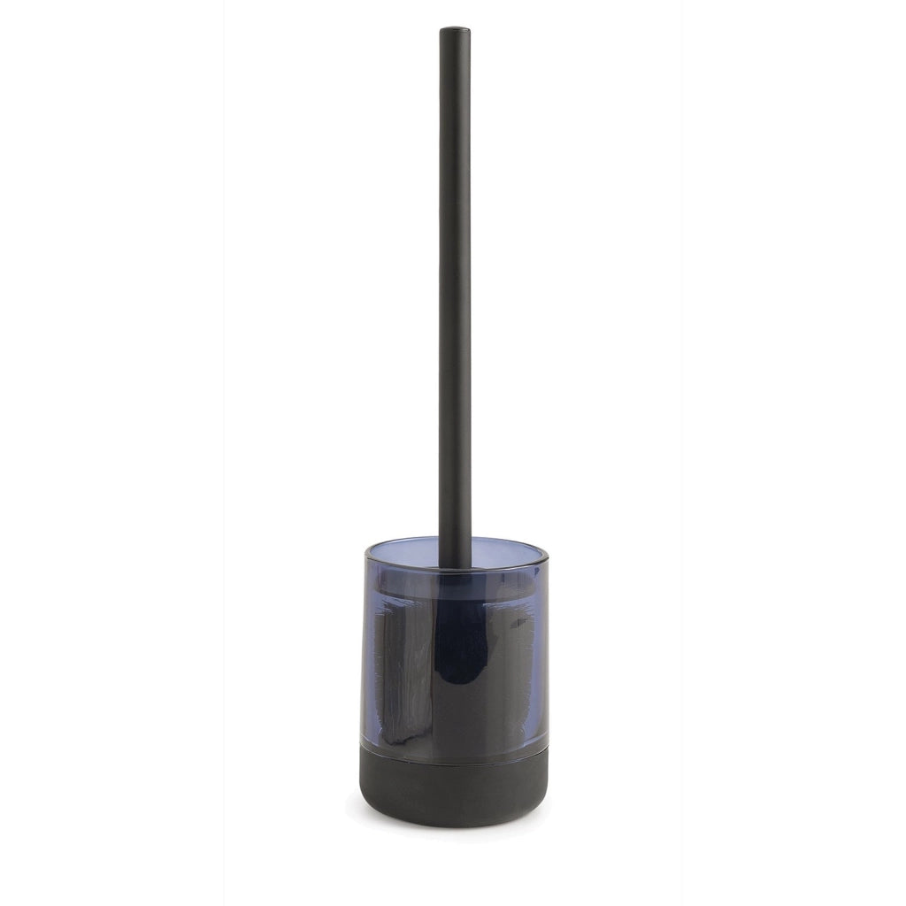 Scopino WC con ciuffo in setole d'appoggio in vetro e silicone NC33 Gedy serie NICOLE Blu