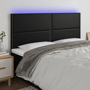 Testiera a LED-Testata con LED Nera 180x5x118/128 cm in Similpelle 515598