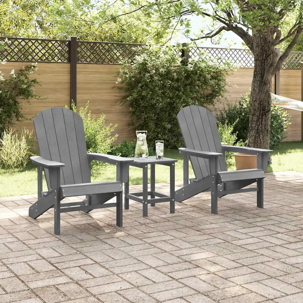 Sedia da Giardino 3 pcs Grigio chiaro Polietilene 3335833
