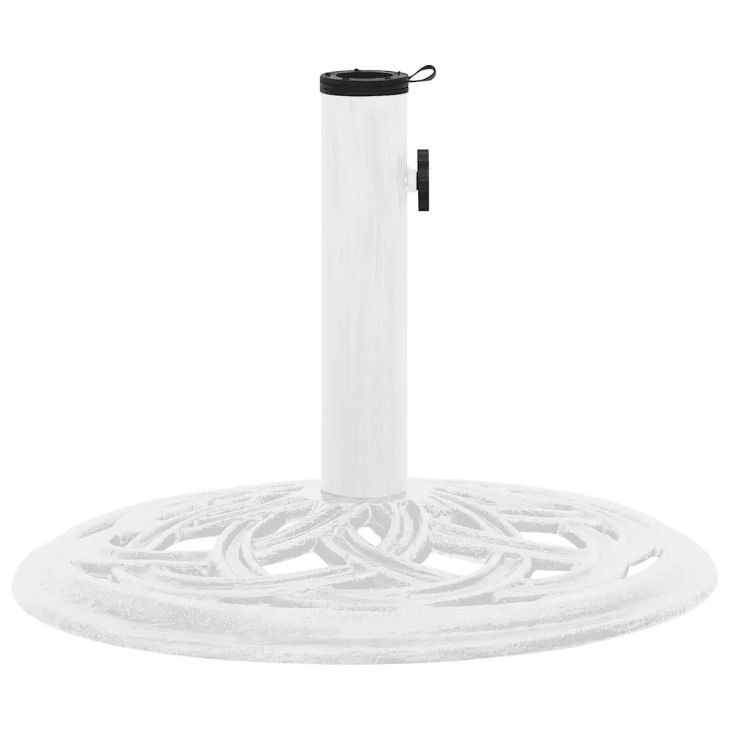 Base per ombrellone da esterno robusta 44 x 44 x 31 cm elegante fantasia floreale in ghisa bianca 02_0046549