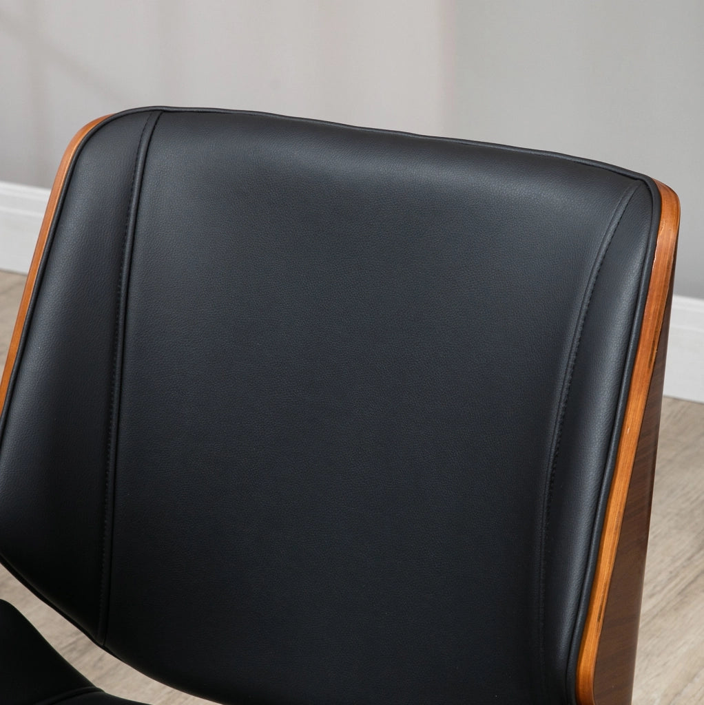 Sedia da ufficio nera in pelle bonded regolabile