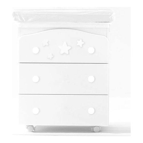 Bagnetto fasciatoio italbaby 070 7020 0992 stelline 3 cassetti bianco