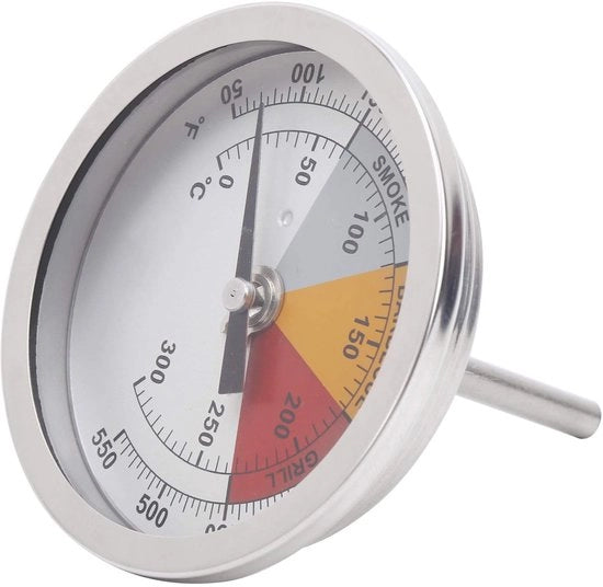 Termometro per BBQ 0-300°C - Termometro Professionale per Barbecue - Acciaio Inossidabile - Termometro 50-500°F - Scala Bimetale - Misurazioni Precise - Termometro per Barbecue