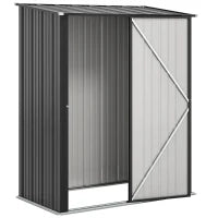 Casetta da Giardino Porta Utensili in Lamiera Acciaio con Serratura, 161.5x94.5x196cm, Nero