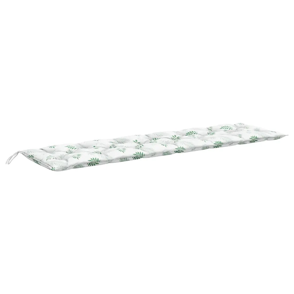 Cuscini Panca Giardino 2 pz Motivo a Foglie 200x50x7 cm Tessuto 361750