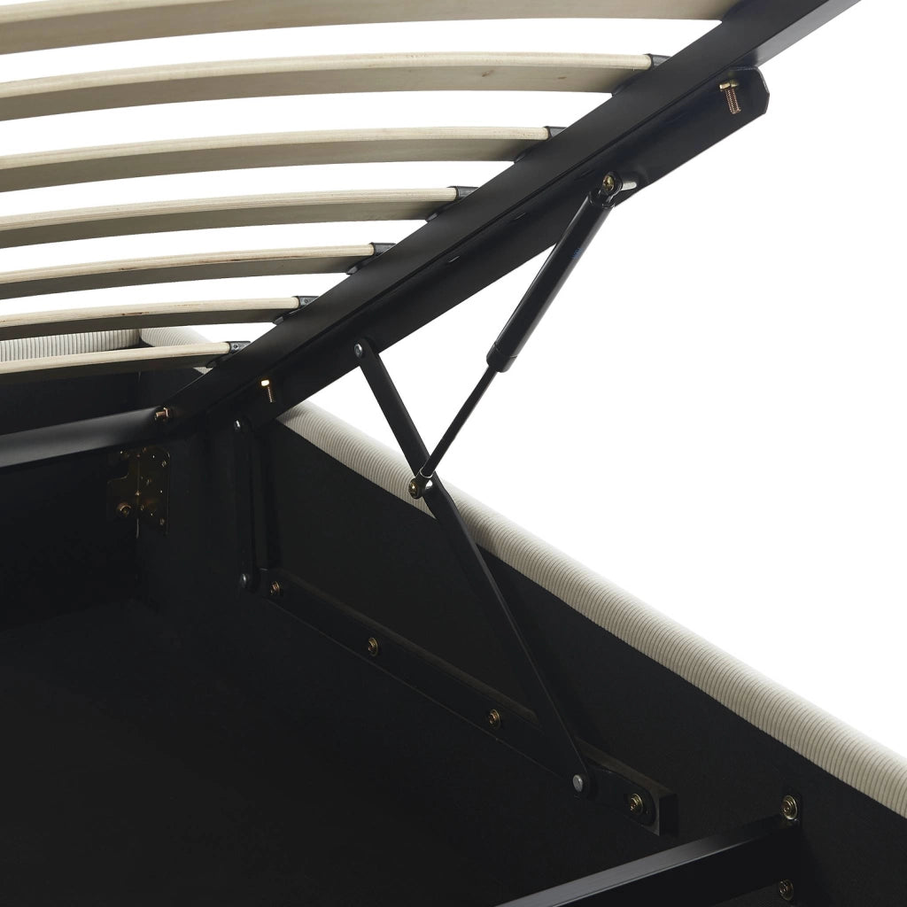 struttura letto con contenitore e rete a doghe 90x190cm, imbottita
