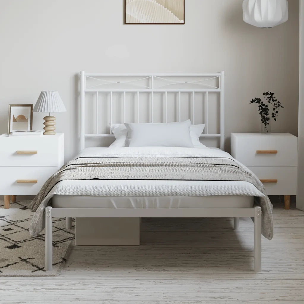 Giroletto con Testiera Metallo Bianco 100x190 cmcod mxl 131892