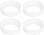 Set di 4 protezioni per bicchieri in silicone con base antiscivolo per bicchieri, tazze e mok, trasparente (65 mm)