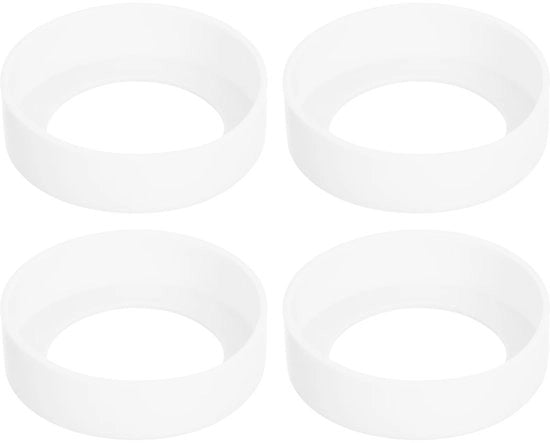 Set di 4 protezioni per bicchieri in silicone con base antiscivolo per bicchieri, tazze e mok, trasparente (65 mm)
