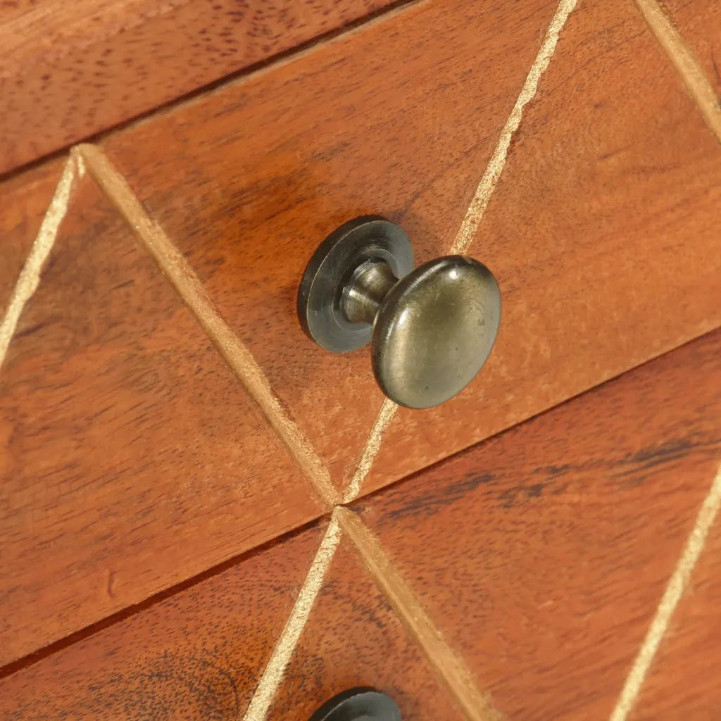 Comodino 40x30x58 cm in Legno Massello di Mango 285853