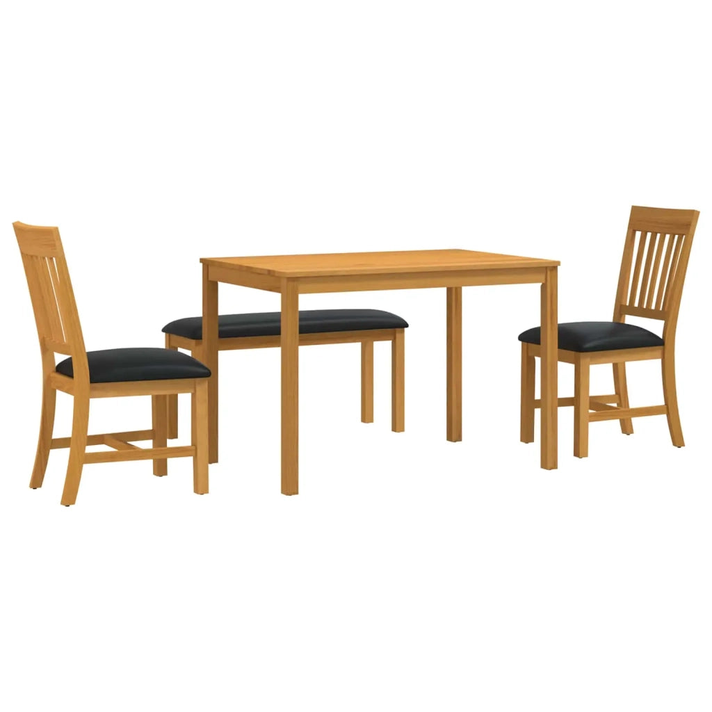 Set da pranzo 4 pz Nero Legno di Quercia Massello 3430298