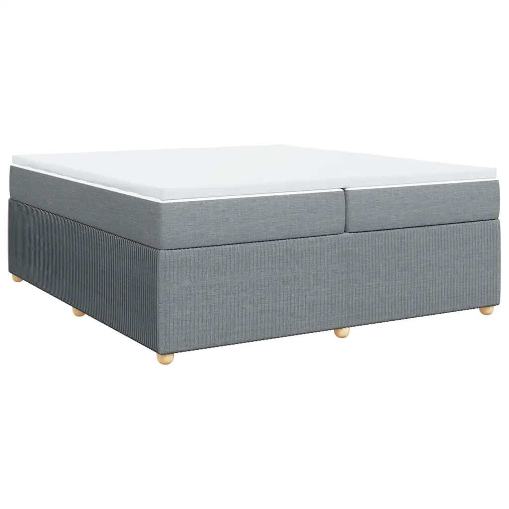 Giroletto a Molle con Materasso Grigio Chiaro 200x200cm Tessuto