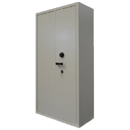 Armadio blindato certificato a 2 ante battenti grigio cm. 100x50x195h con serratura certificata EN 1300 Classe A