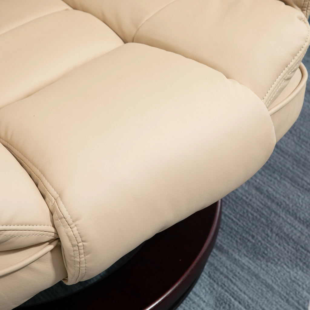 Poltrona Relax Reclinabile Girevole con Pouf Poggiapiedi ¨C zephmum ¨C Similpelle Grigio
