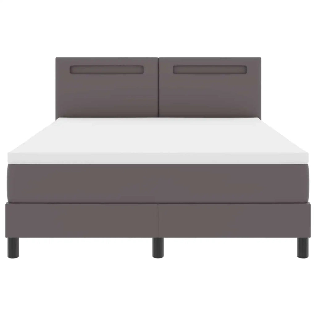 Letto a molle con materasso Grigio 140 x 200 cm Pelle sintetica 3339054