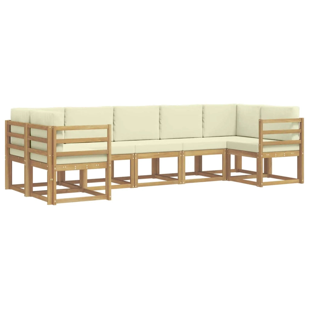 Set di divani da esterno con cuscino 7 pcs Bianco e Crema 3388139