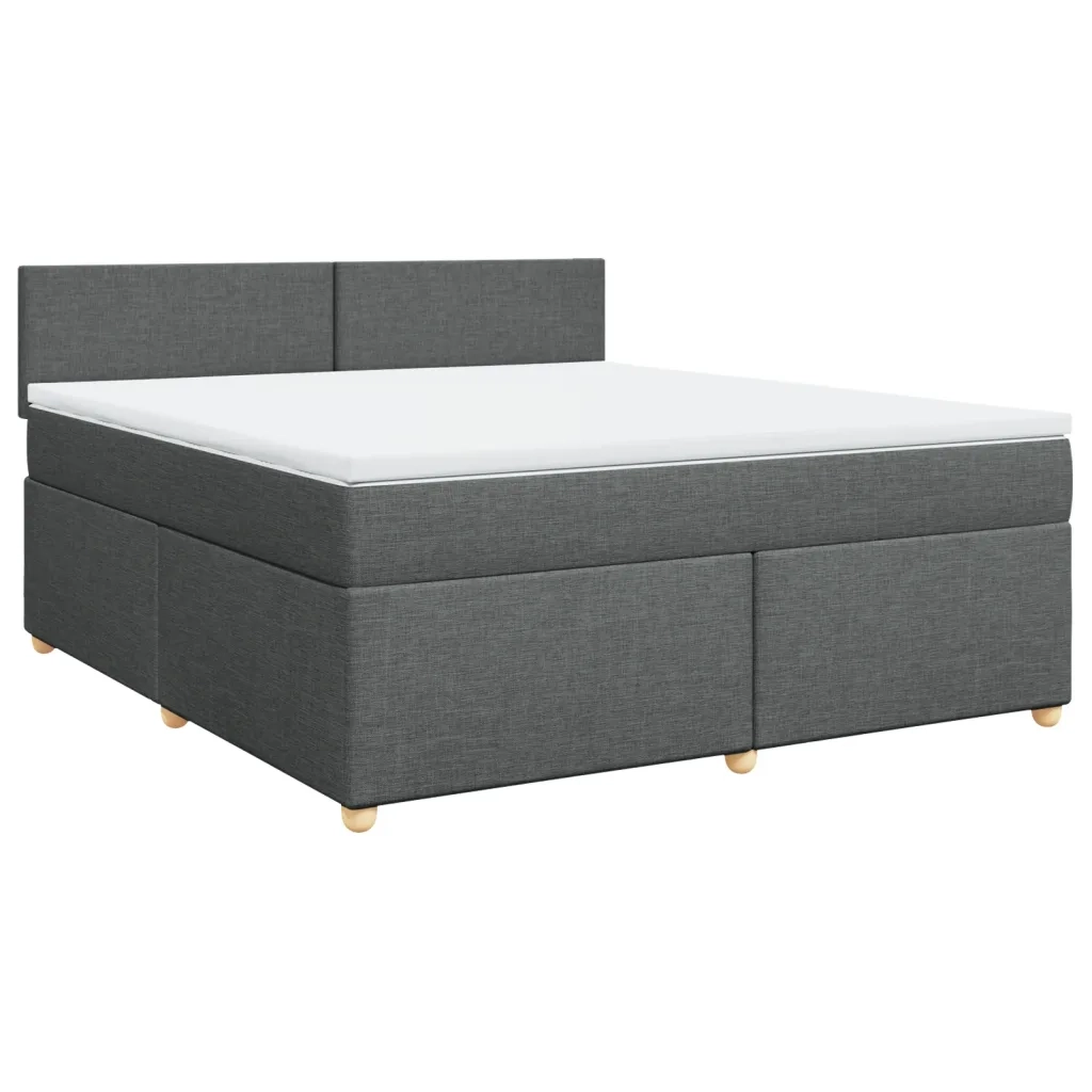 Giroletto a Molle con Materasso Grigio Scuro 180x200 cm Tessuto 3286753
