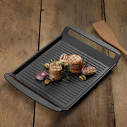 Griglia per Fornello in Alluminio Fuso Adatto a Fornelli a Induzione - 30 x 24 cm - Kerros Nero - Alta Qualità