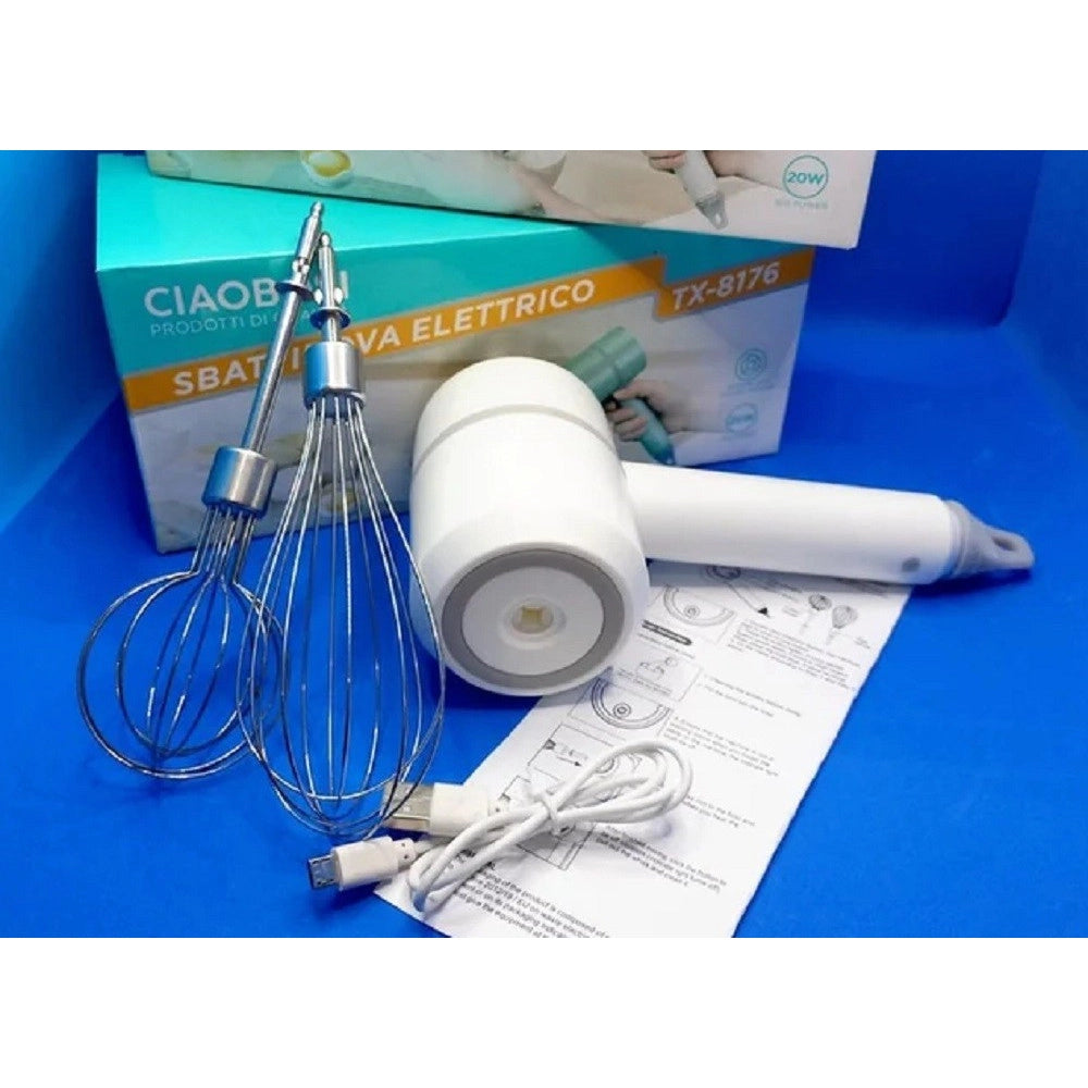 Trade Shop - Sbattiuova Sbattiuovo Panna Sbatti Uova Elettrico 20w Ricaricabile Usb Tx-8176 -
