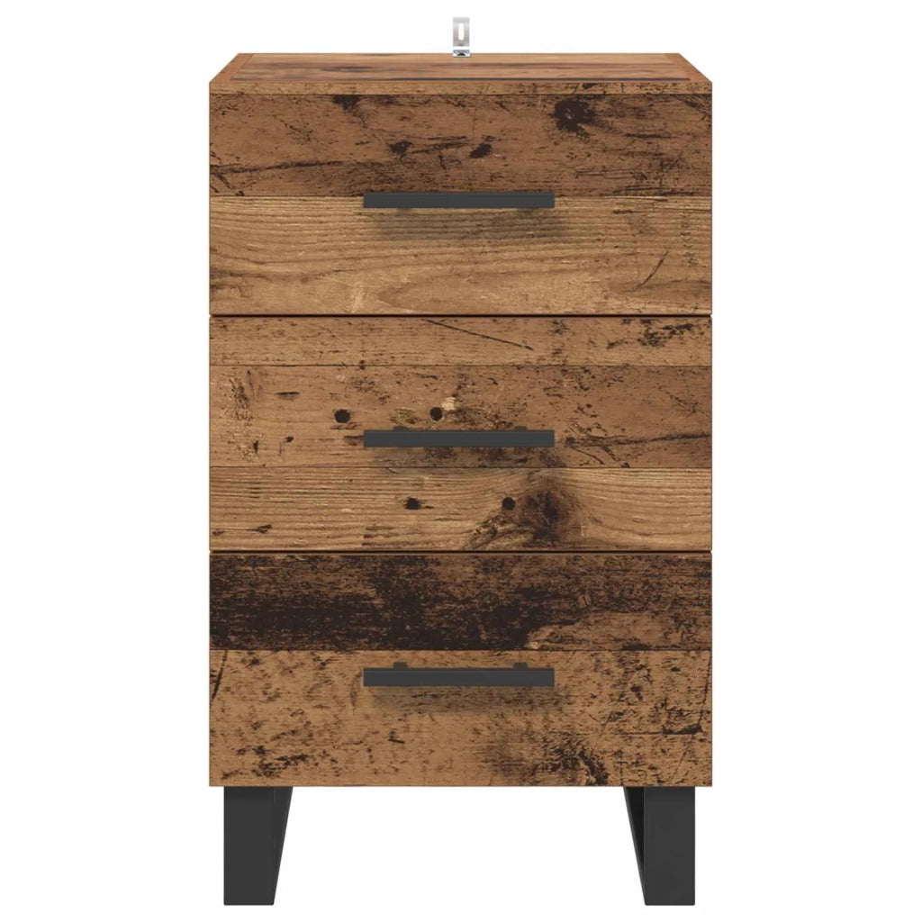Armadio da Notte con cassetto Legno vecchio 40 x 40 x 66 cm