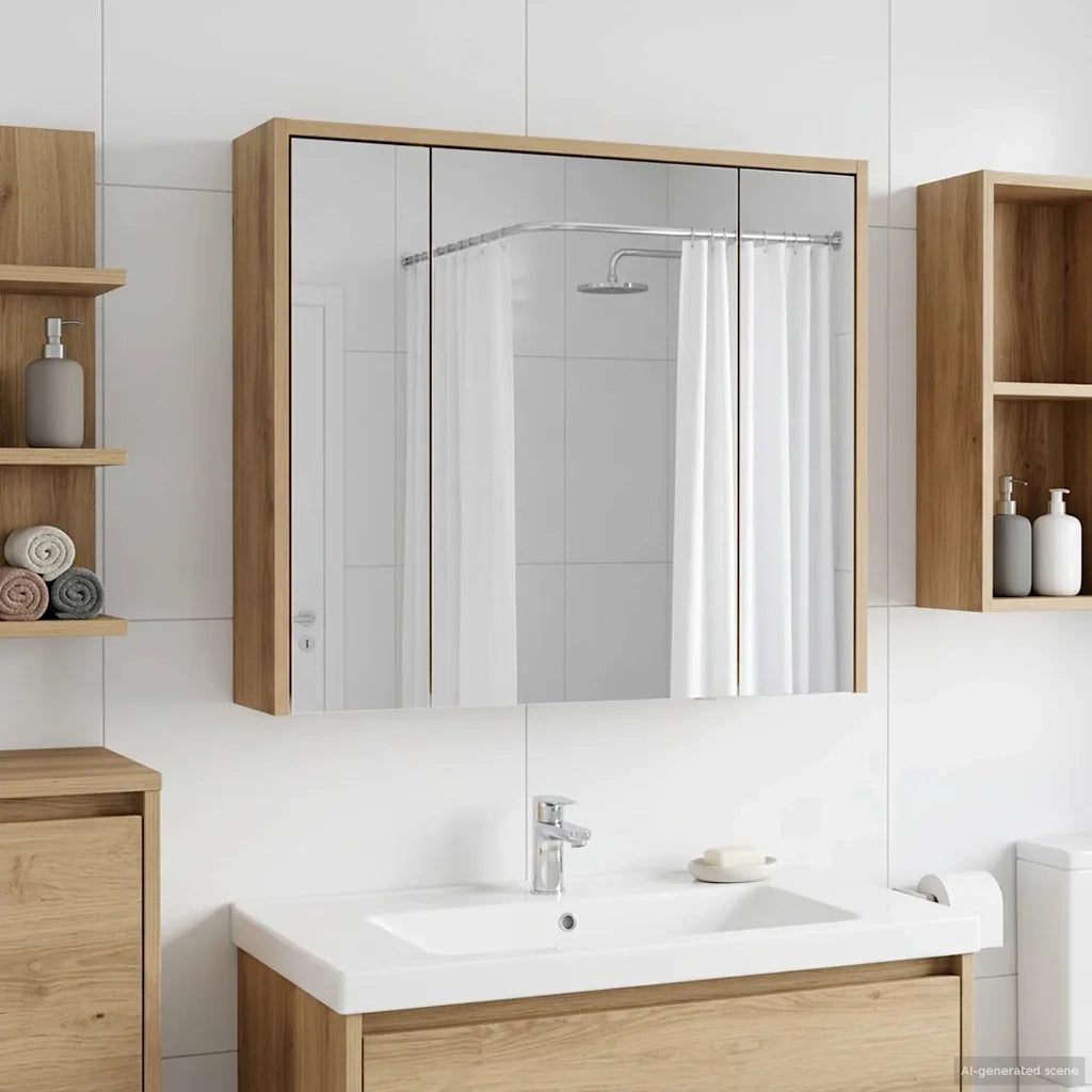 Mobiletto per specchio da bagno Rovere Artigianale