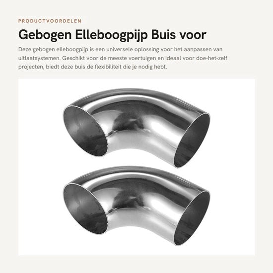 Doppio Elbow in Acciaio Inox - 90° - Tubo Curvo - 2 Stuks - 2.48" Diametro Esterno - Acciaio Inox - Anticorrosione - Scarico Tubo