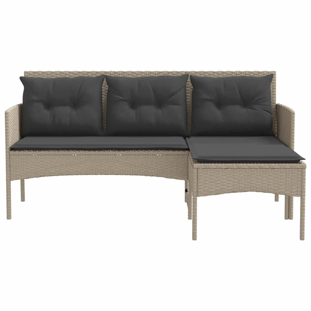 Set Divano da Giardino con cuscino 2 pcs polyrattan