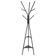 Appendiabiti in metallo nero da 181 cm con ripiani appendiabiti autoportante rack per giacche industriale moderno decorativo per corridoio