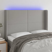 Testiera a LED-Testata con LED Grigio Chiaro 147x16x118/128 cm in Tessuto 847201