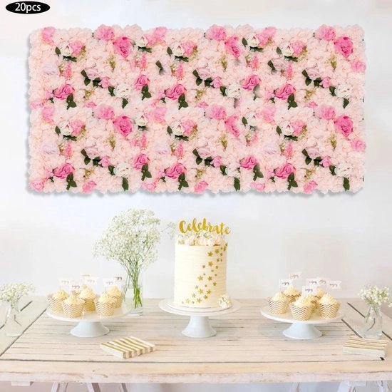 Decorazione per Parete con Fiori di Dahlia e Hortensia, 20 Stck, Panoramica per Matrimonio