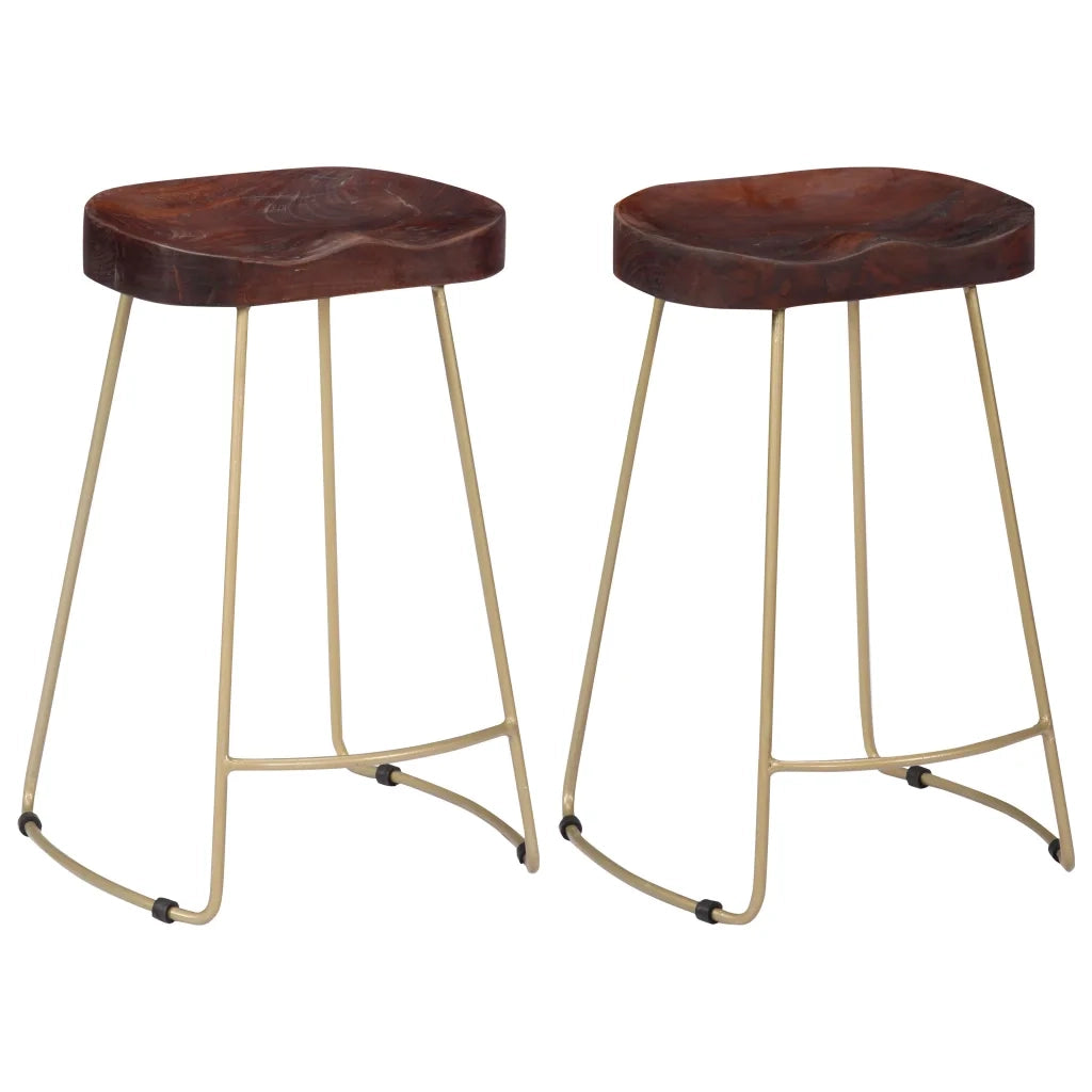 Sgabelli da Bar Gavin 2 pz Legno Massello di Mango cod mxl 73293