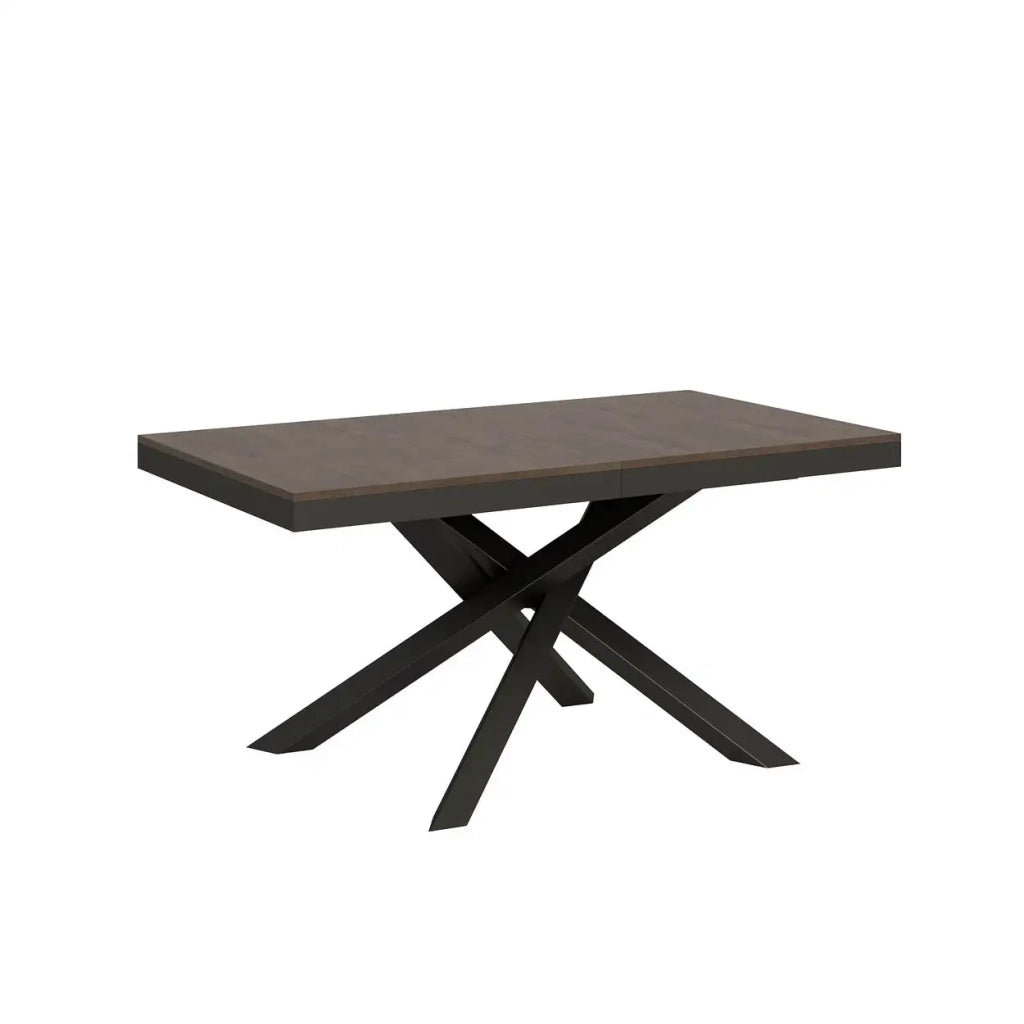 Tavolo allungabile 160/264x90 cm Volantis Evolution colore noce telaio e gambe antracite