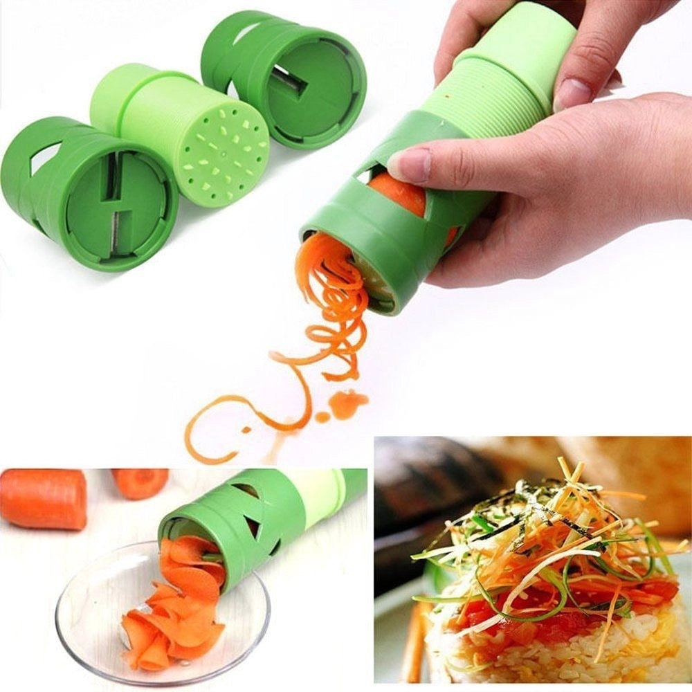 Trade Shop - Veggie Twister Affettatrice A Spirale Frutta E Verdura Grattugia Tagliaverdure -