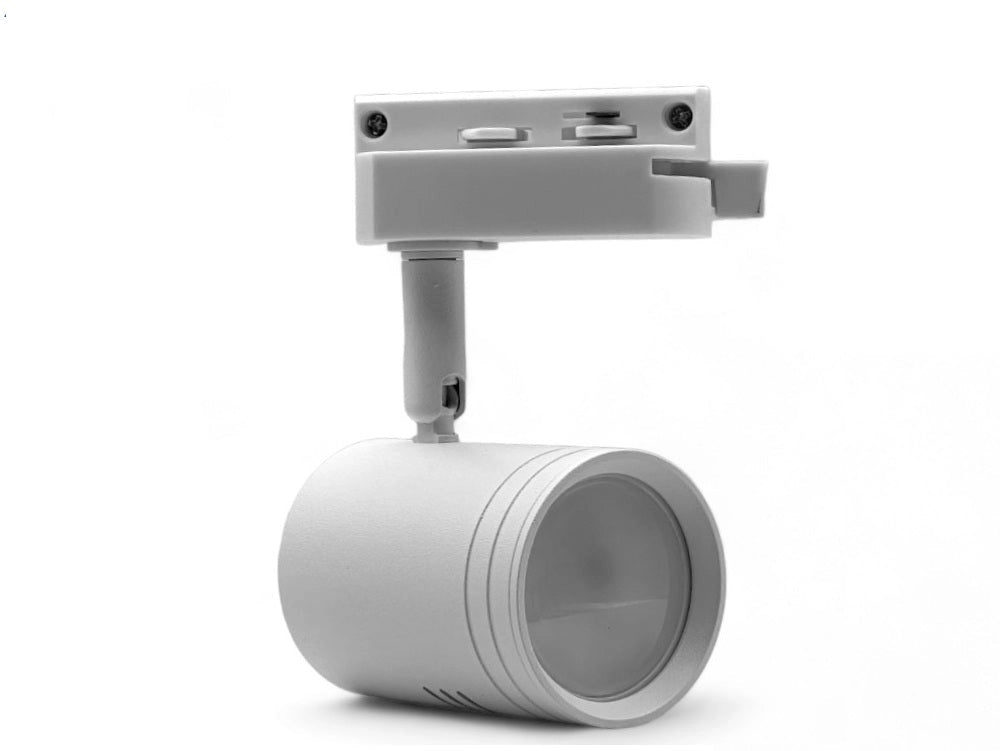 Faretto Track Light per Binario Monofase GU10 Bianco Orientabile in Alluminio per Illuminazione Interni