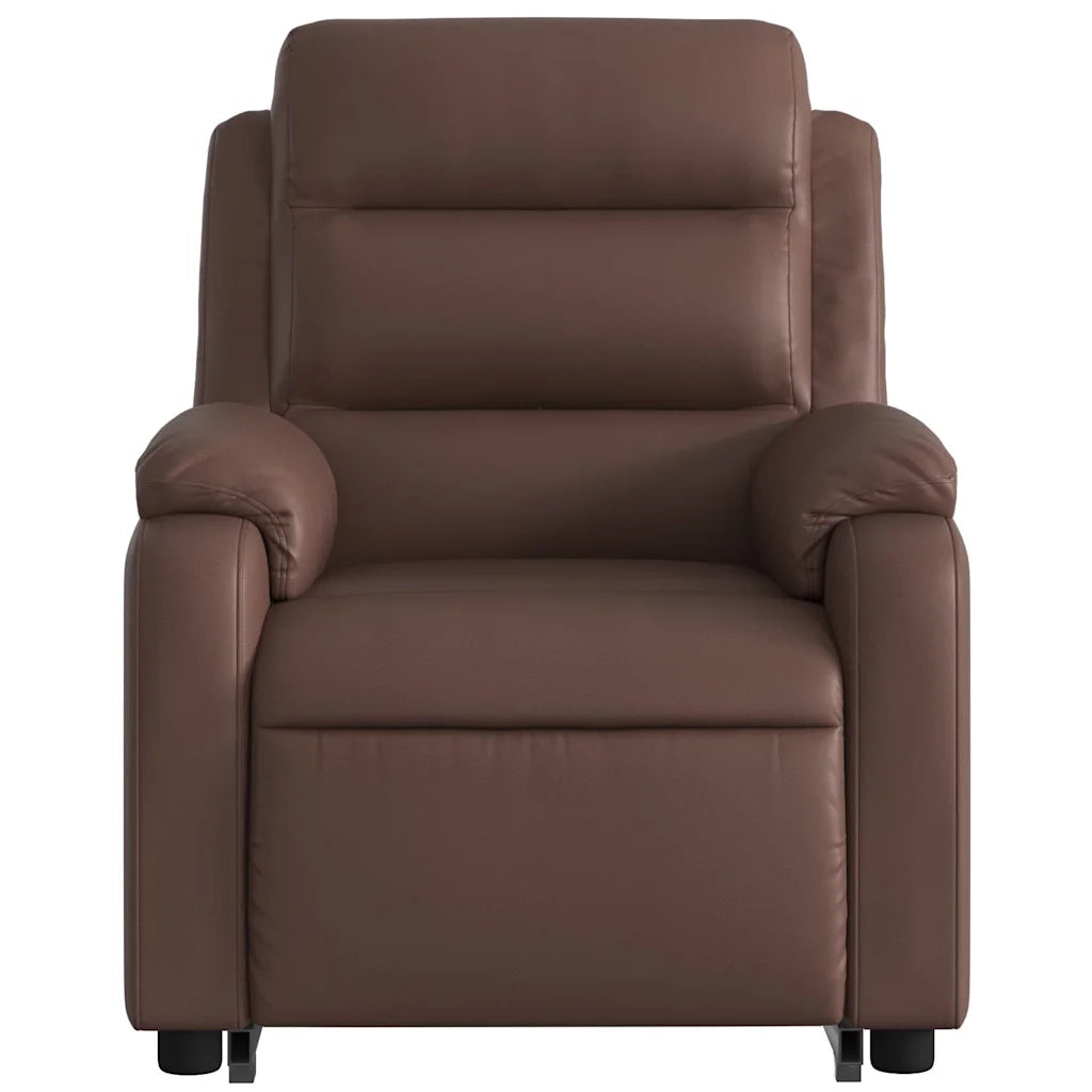 Poltrona Alzapersona Reclinabile Marrone in Similpelle 3205044