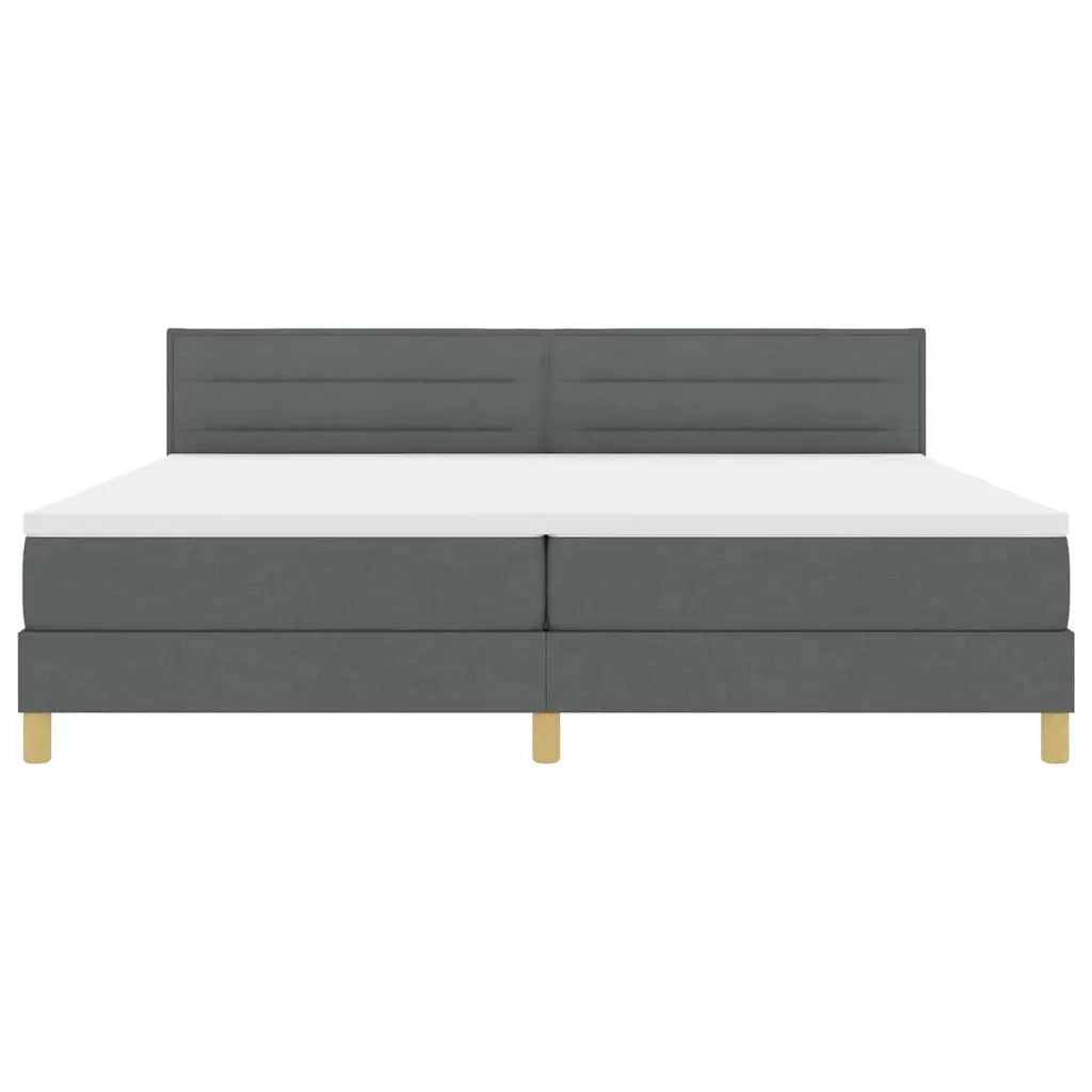 Letto a molle con cuscino Grigio scuro 200 x 200 cm Tessuto 3338868