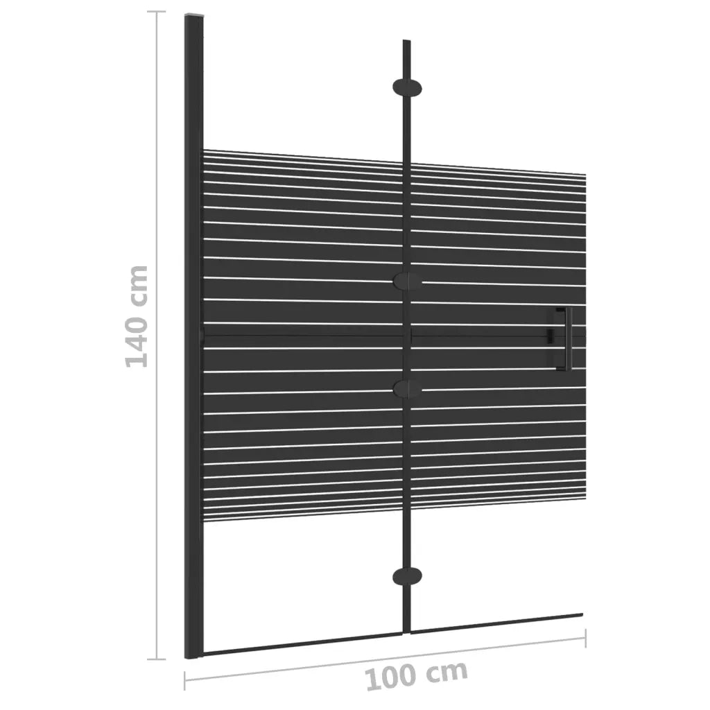 Pannello Doccia Pieghevole in ESG 100x140 cm Nero CFW6435378