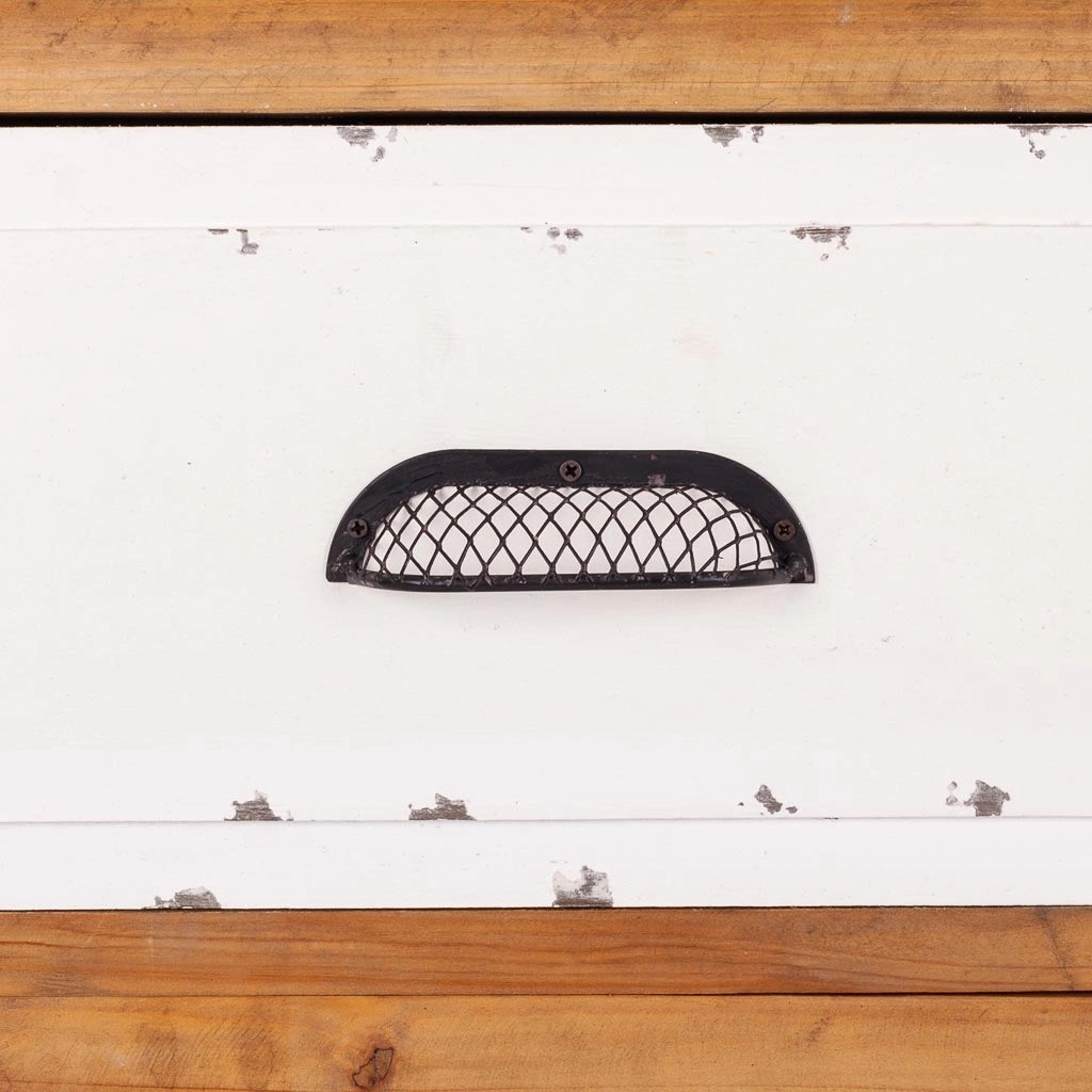 Mobile da ingresso in legno e metallo marrone 80x36,5x91h