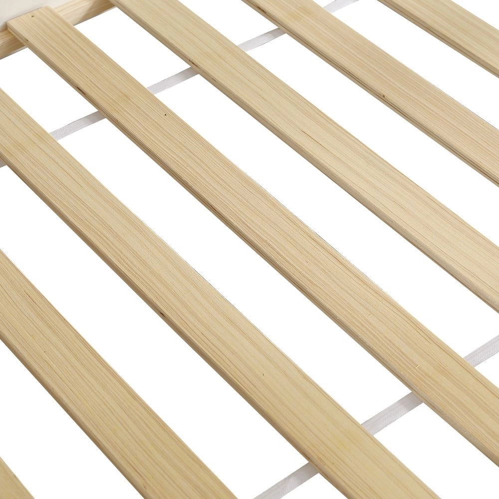 Letto a castello 90x200cm - Xylo - bianco/naturale, 6 ripiani, sicuro