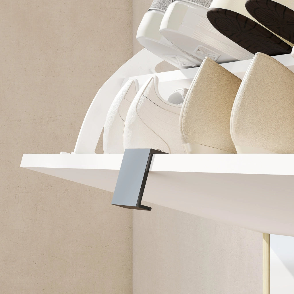 Scarpiera Slim con 3 Cassetti Ribaltabili per 24 Paia di Scarpe 80x24x127 cm Design Moderno in MDF Bianco