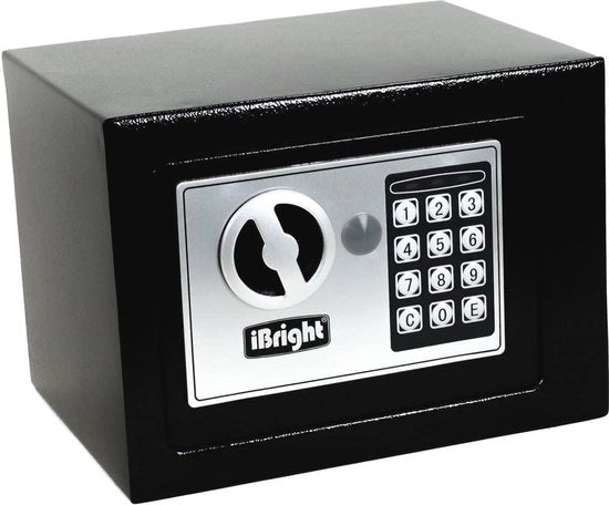 Cassa Elettronica con Chiusura a Cifre - Cassetto Sicuro e Compattibile - Nero - 230x170x170