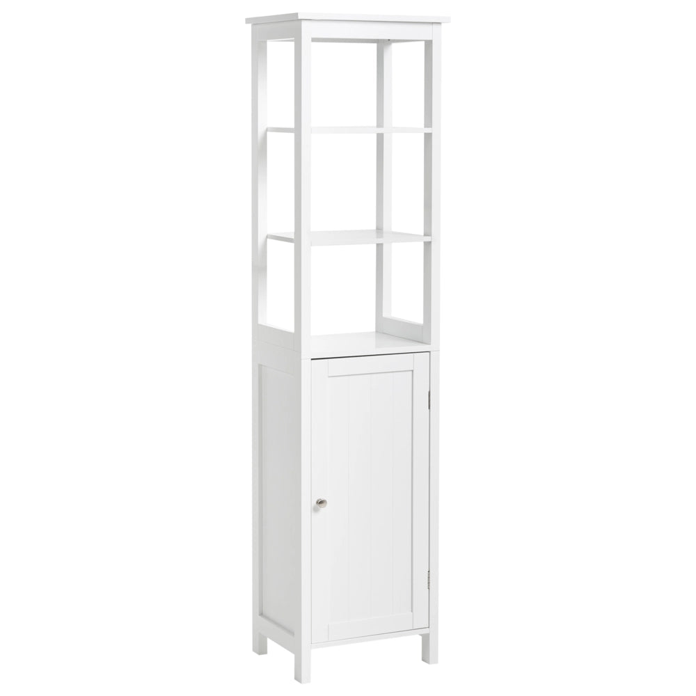 Colonna da Bagno a Terra in MDF 160 x 40 x 32 cm con 5 Ripiani e Cassetto  Design Moderno