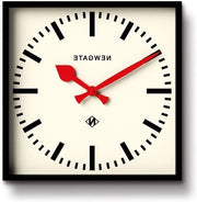 Orologio Ferroviario a Muro - Orologio Quadrato - Orologio da Cucina - Orologio da Ufficio - Orologio Retro - Orologio Designer - Orologio da Stazione - Orologio a Marchio (Mani Rosse)