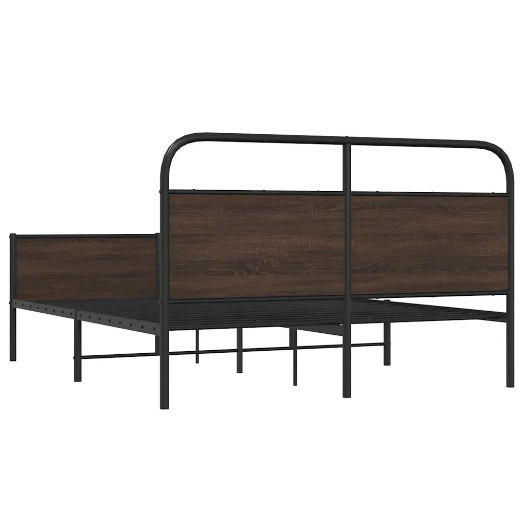 Giroletto senza Materasso in Metallo-Struttura Letto Rovere Marrone 160x200 cm 463299