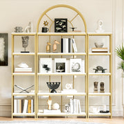 Libreria modulare 3 elementi 163x30x184 cm bianca e oro