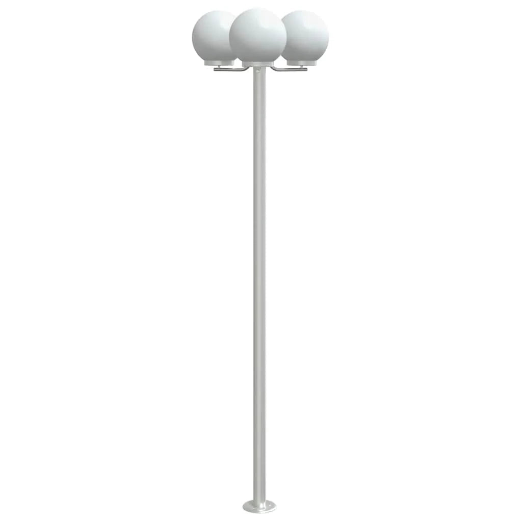 Set di 2 lampade da terra per esterni 16 x 16 x 215 cm illuminazione versatile per giardino finitura lucida in acciaio inox argento 02_0056638