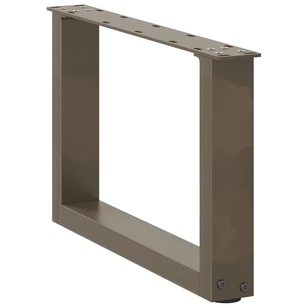 Set di 2 gambe per tavolino a forma di U 50 x 30 cm supporto robusto design moderno con piedini livellatori acciaio naturale 02_0057379