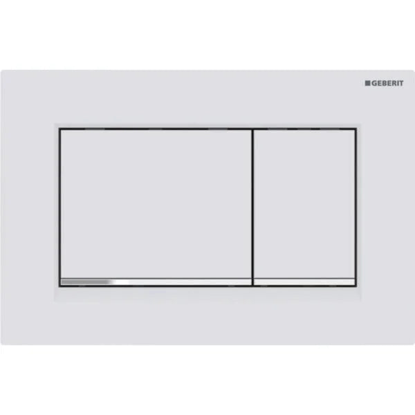 PLACCA DI COMANDO SIGMA 30 DOPPIO TASTO BIANCO OPACO CROMO LUCIDO GEBERIT