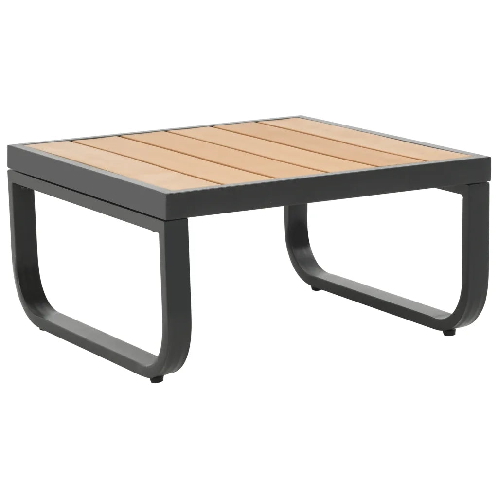 Set Divano da Giardino 2 pz ad Angolo Cuscini in Alluminio WPC 44704
