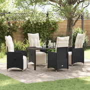 Set da Pranzo per Giardino con cuscino 5 pcs Nero polyrattan 3379662